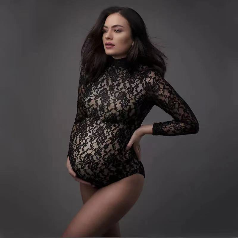Women'S Formal Wear Jumpsuit - Lace Maternity Photography Props Jumpsuit Stretchy
