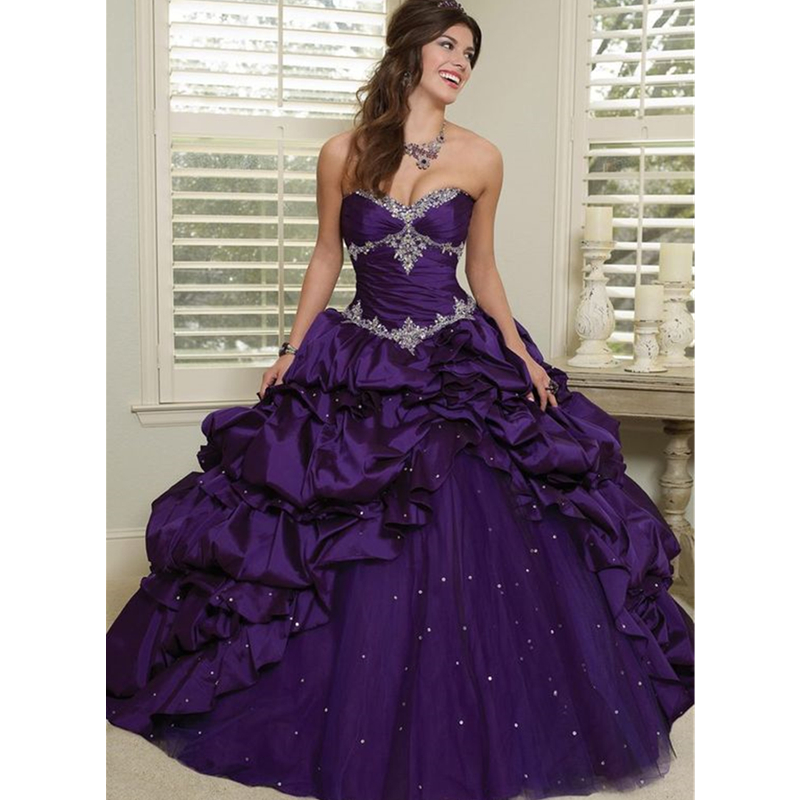 Women'S Gothic Formal Wear - Gothic Purple Wedding Dress Crystals Beaded