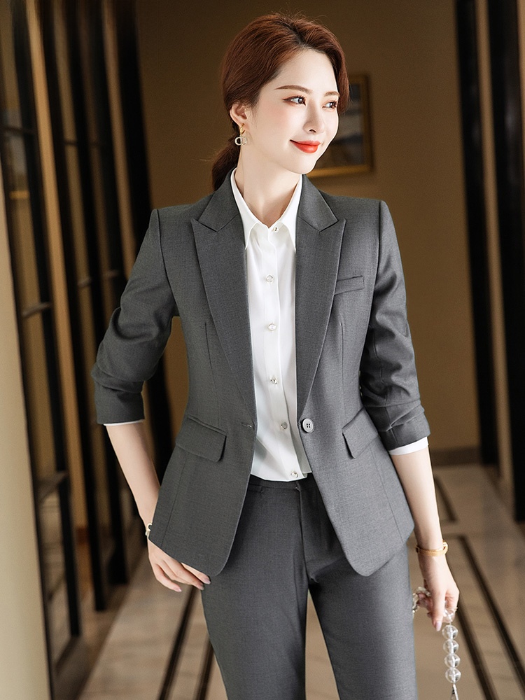 High End Women'S Formal Wear - Gray Suit Set for Women Spring