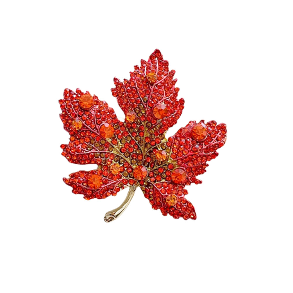 High End Women'S Formal Wear - High-End Rhinestone Maple Leaf Brooch for