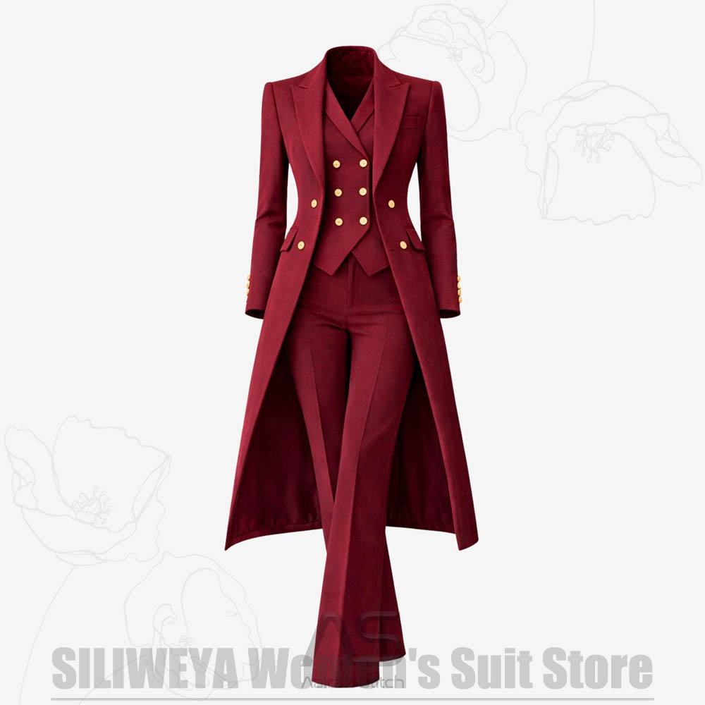Women'S Formal Wear For A Wedding - Women's Suit 3 Piece Double Breasted