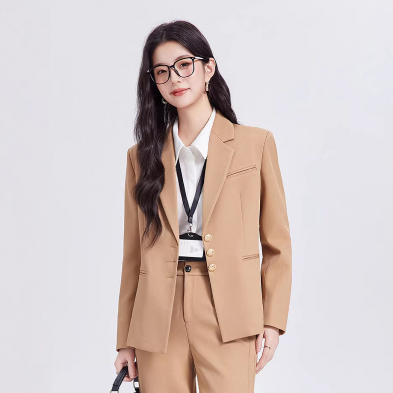 High End Women'S Formal Wear - Khaki women's suit set, high-end, casual