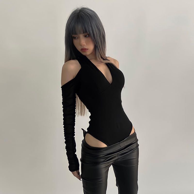 Women'S Formal Wear Jumpsuit - Women's Sexy Hollow Bodysuit Long Sleeved