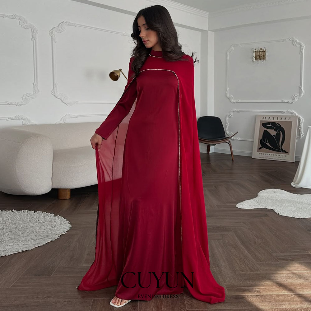 CUYUN Red Saudi Women Evening  - Women Formal Wear Dubai ulasan dan harga