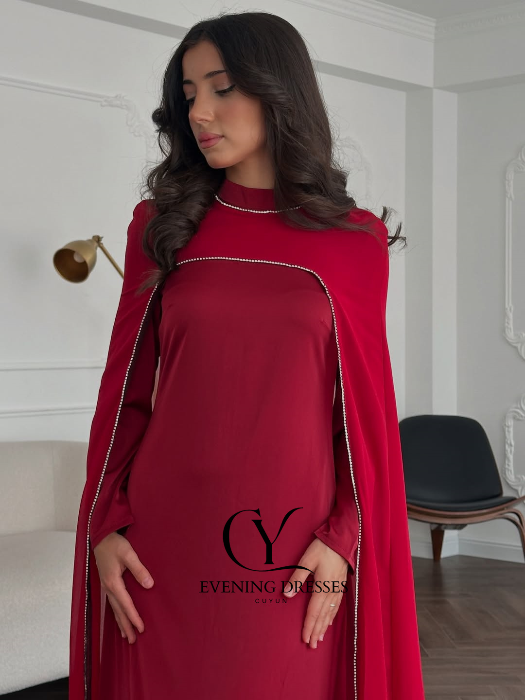 CUYUN Red Saudi Women Evening  - Women Formal Wear Dubai ulasan dan harga