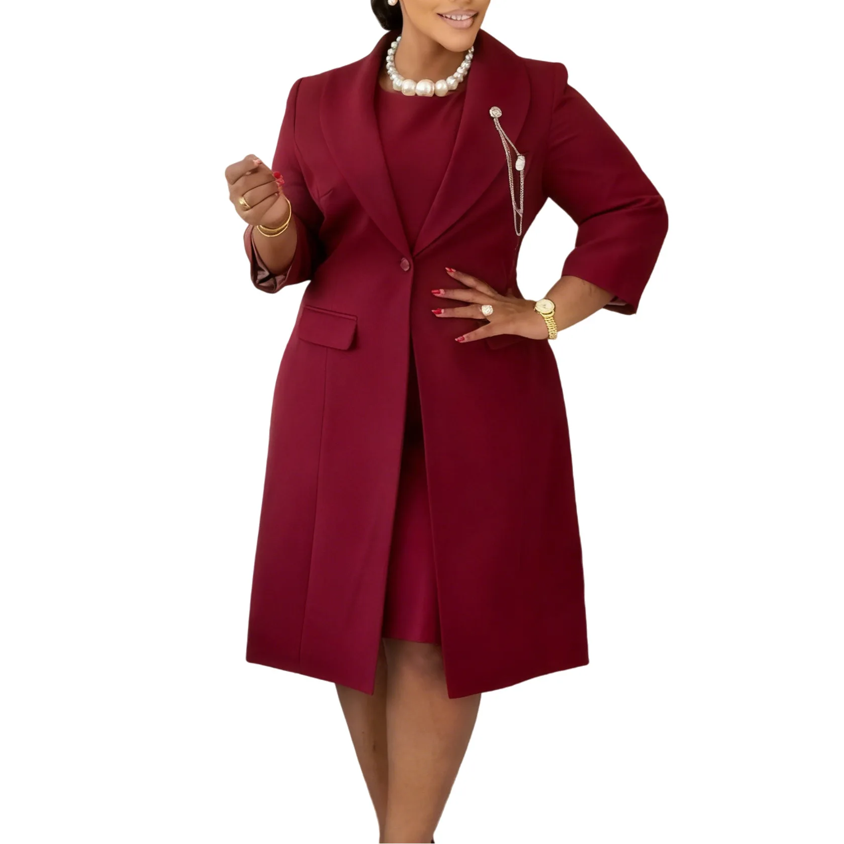 Office Ladies Elegant Two Piec - Women Formal Wear Dubai ulasan dan harga