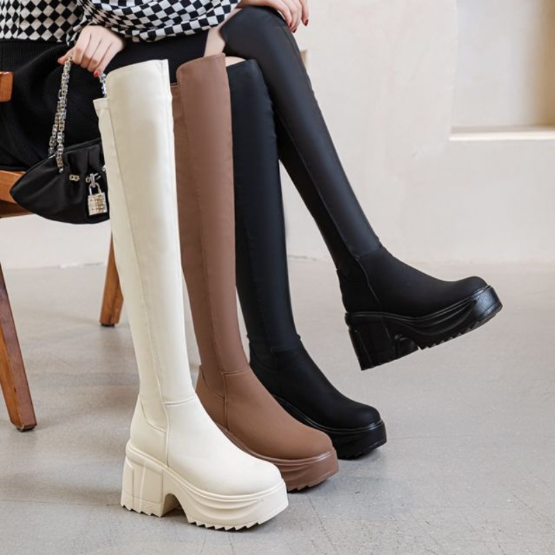 Womens Knee High Thick Sole Wi - Formal Wear Women Us ulasan dan harga