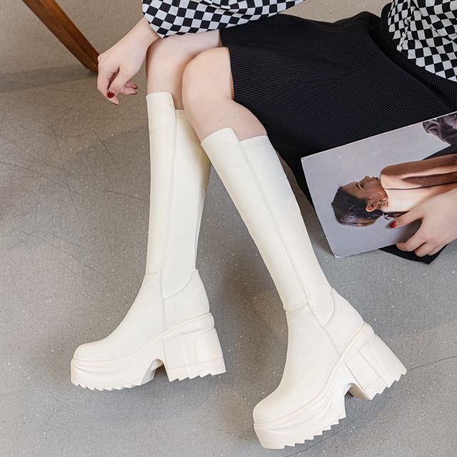 Womens Knee High Thick Sole Wi - Formal Wear Women Us ulasan dan harga