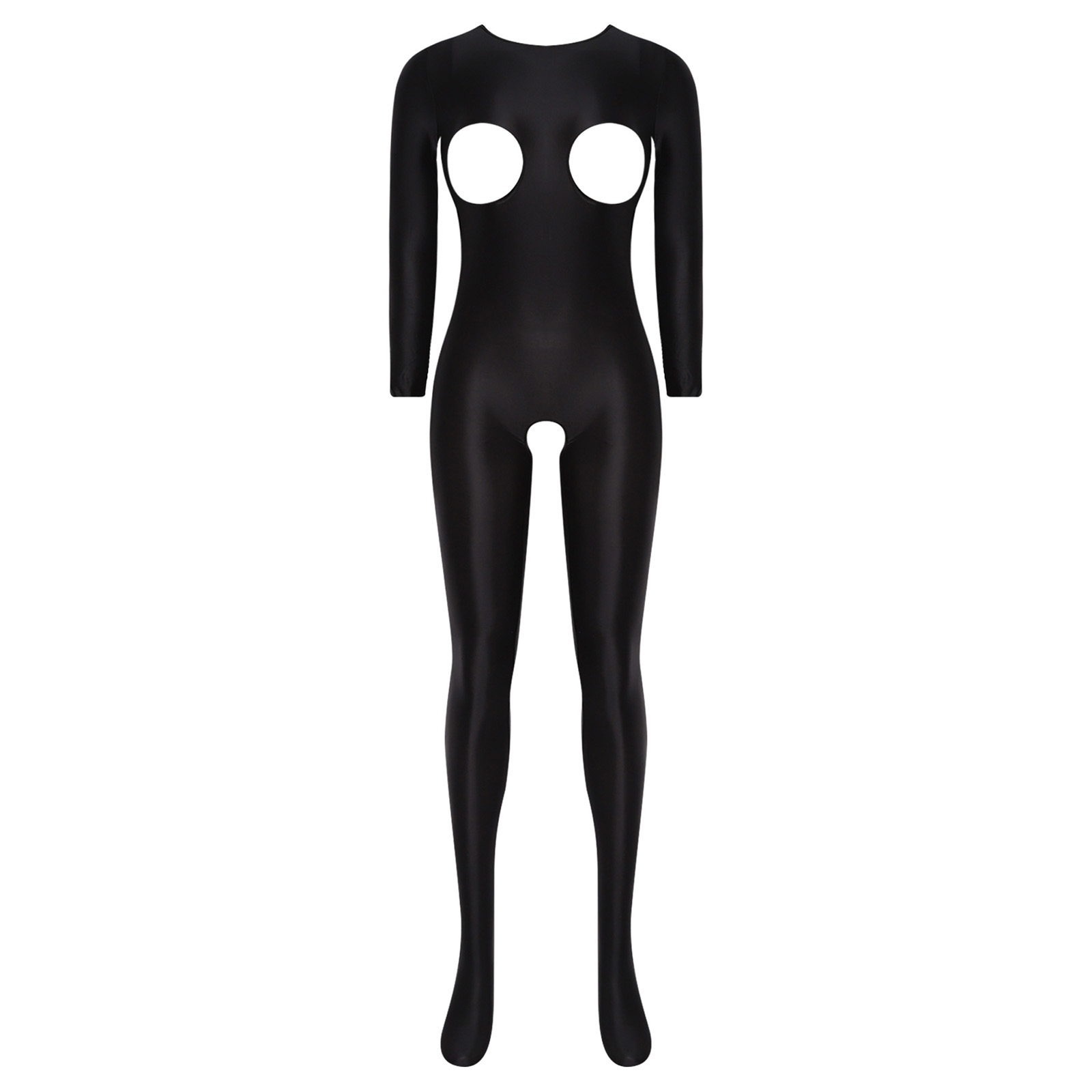 Women Glossy Stretchy Open Cro - Women'S Formal Wear Jumpsuit ulasan dan harga