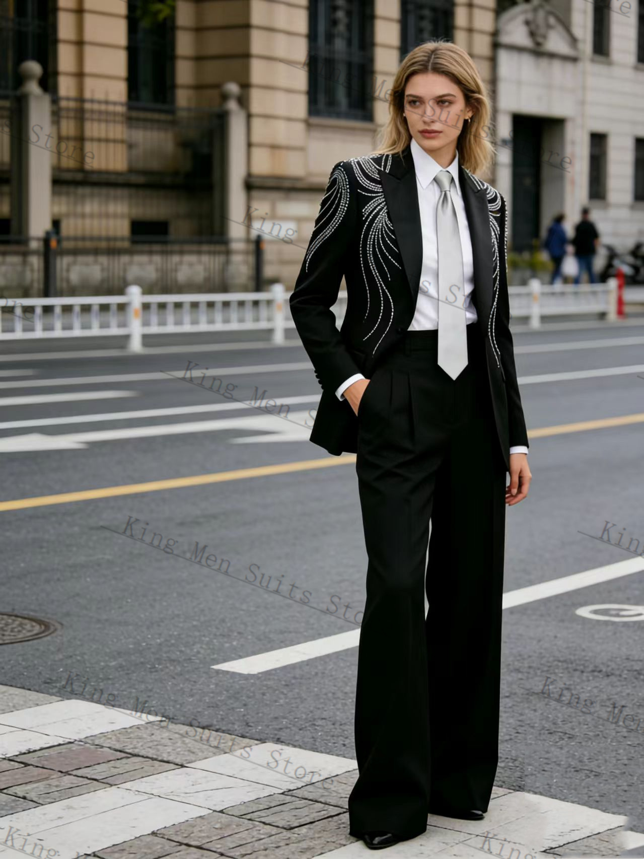 Black Women Suit Set 2 Pcs Bla - Women Formal Wear Trousers ulasan dan harga