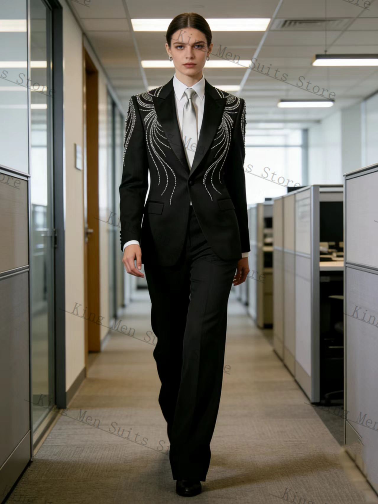 Black Women Suit Set 2 Pcs Bla - Women Formal Wear Trousers ulasan dan harga