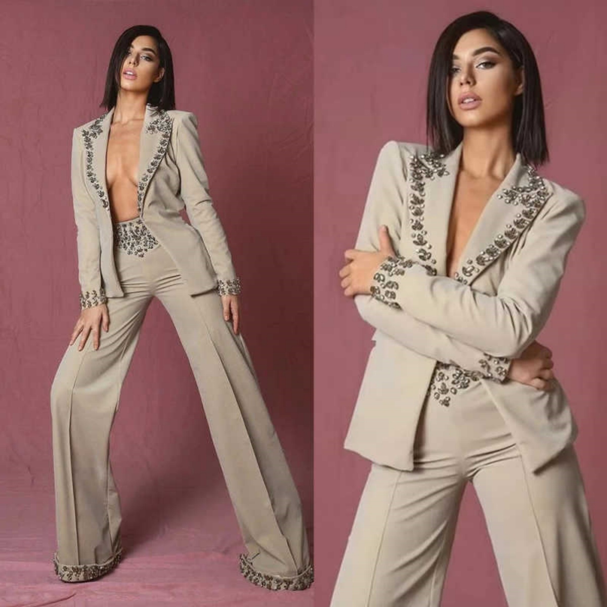 Amazing Rhinestones Women Suit - Women'S Formal Wear For A Wedding ulasan dan harga