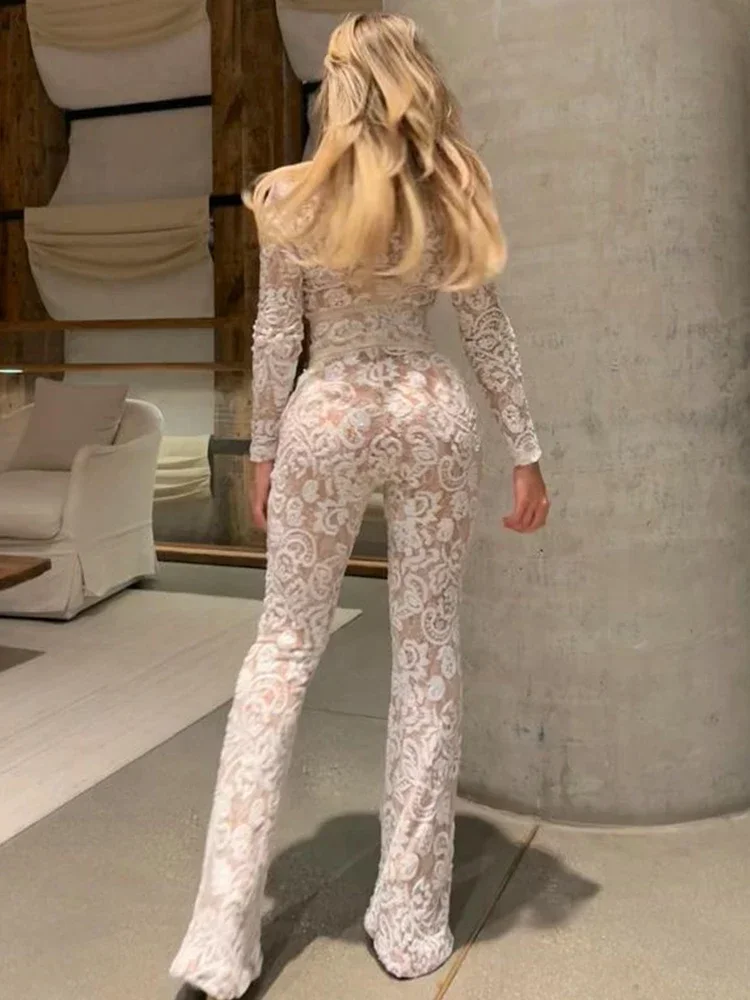 Fashion Lace Sequin Jumpsuit F - Women'S Formal Wear Jumpsuit ulasan dan harga