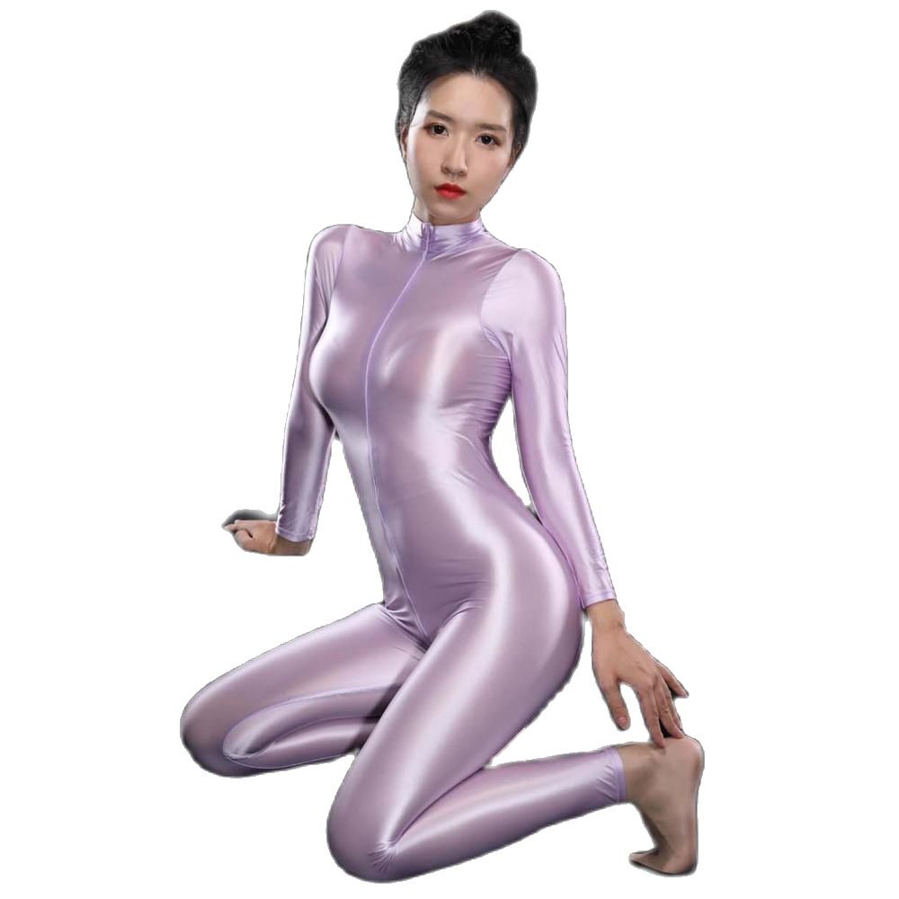 Sexy Shiny Long Sleeve Zipper  - Women'S Formal Wear Jumpsuit ulasan dan harga