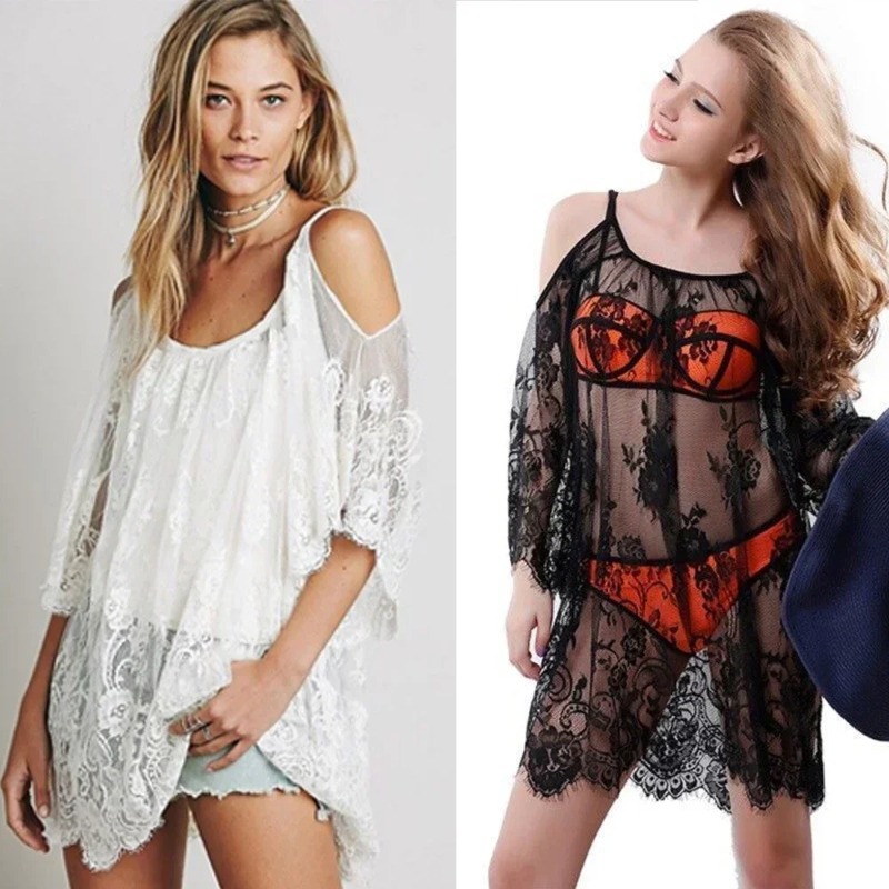 Women Sexy Lace Crochet Cover  - Young Women'S Formal Wear ulasan dan harga