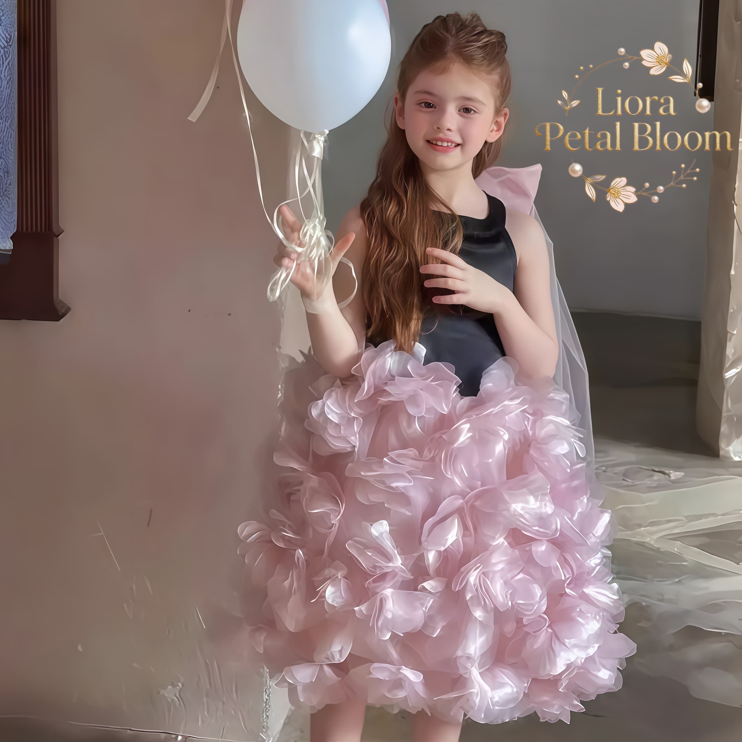 Girls' Black Floral Tulle Dres - Formal Wear Women Us ulasan dan harga