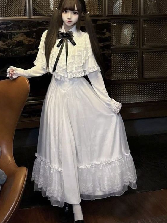 Japanese Short Sleeve Bow Lace - Formal Wear Women Us ulasan dan harga
