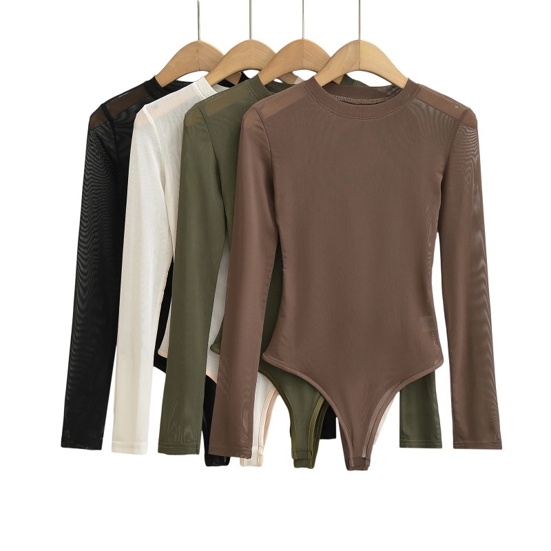 Mesh Crewneck Long Sleeve Wome - Women'S Formal Wear Jumpsuit ulasan dan harga