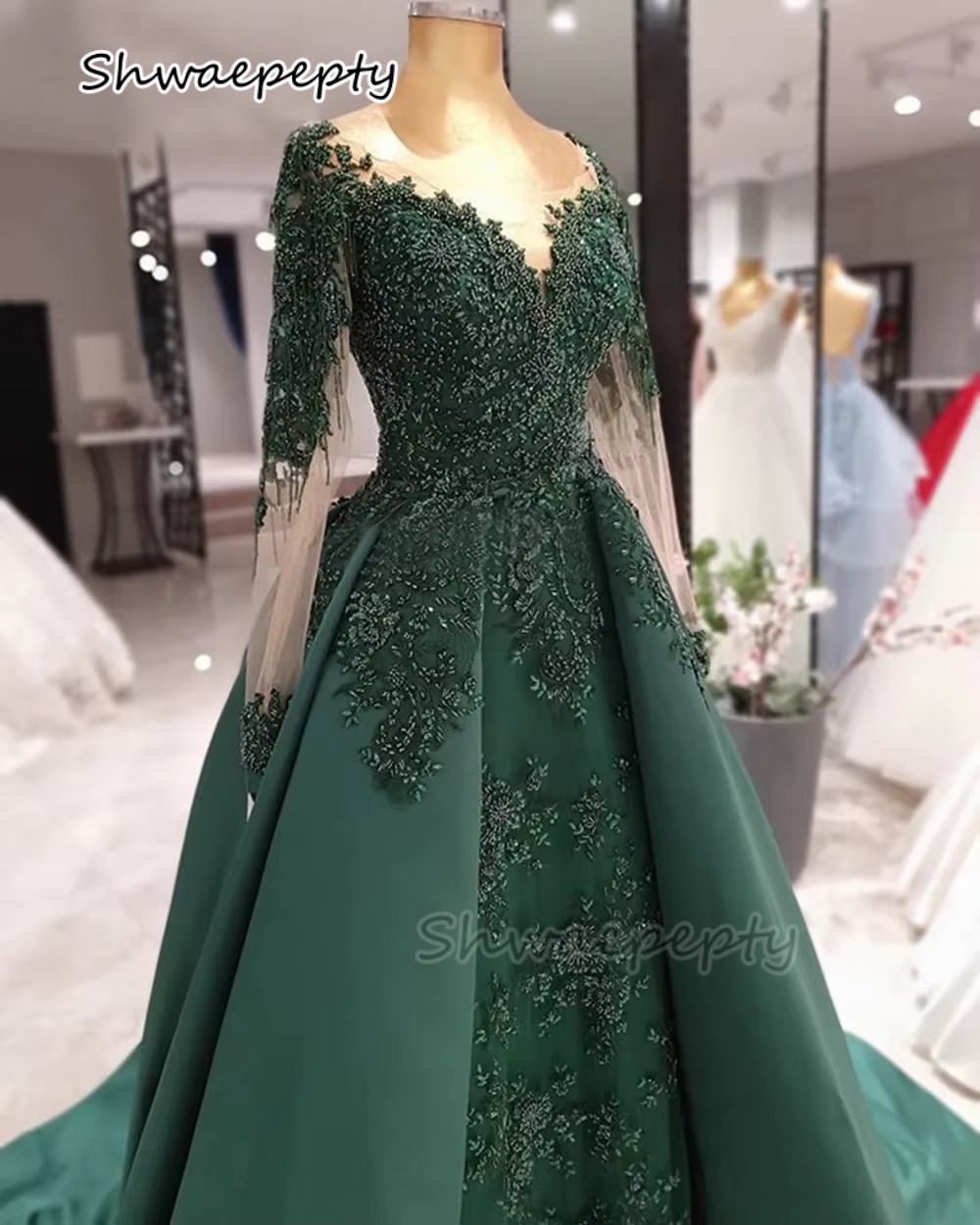 Elegant Hunter Green Evening D - Women Formal Wear Dubai ulasan dan harga