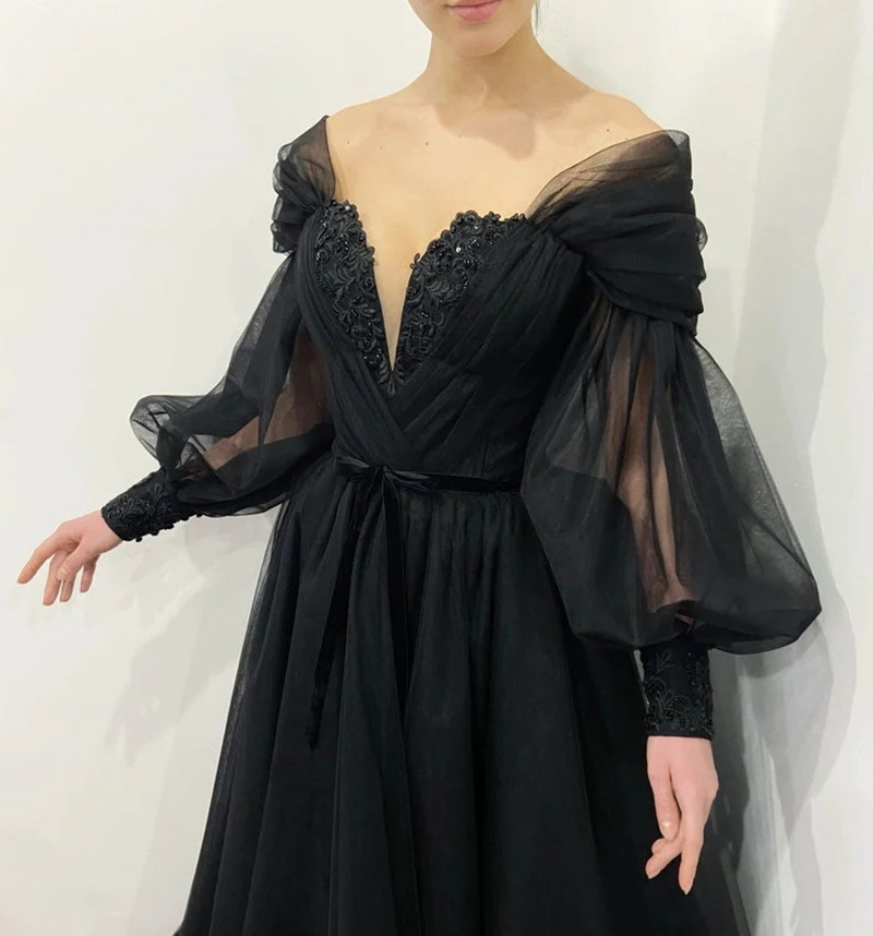 Customized Gothic Black Weddin - Women'S Gothic Formal Wear ulasan dan harga