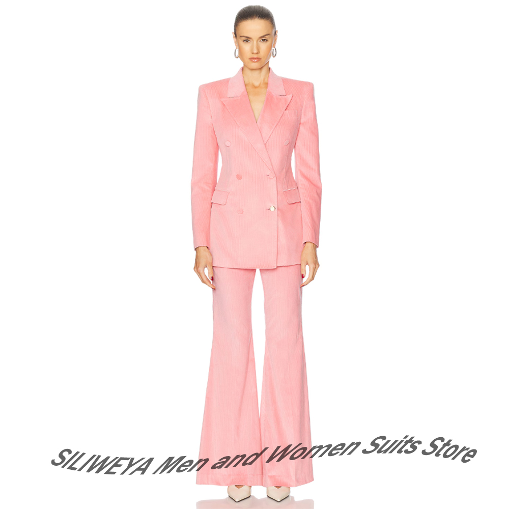 Feminine Pink Corduroy 2Piece  - Women Formal Wear Look ulasan dan harga