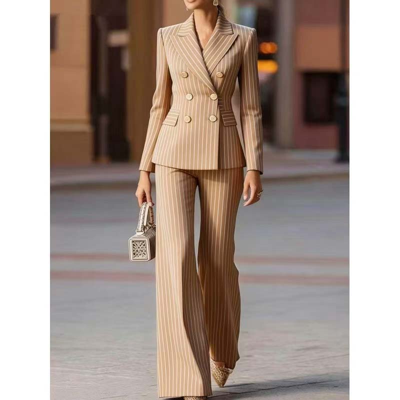 Autumn Pant Suit Women Striped - Women Formal Wear Trousers ulasan dan harga